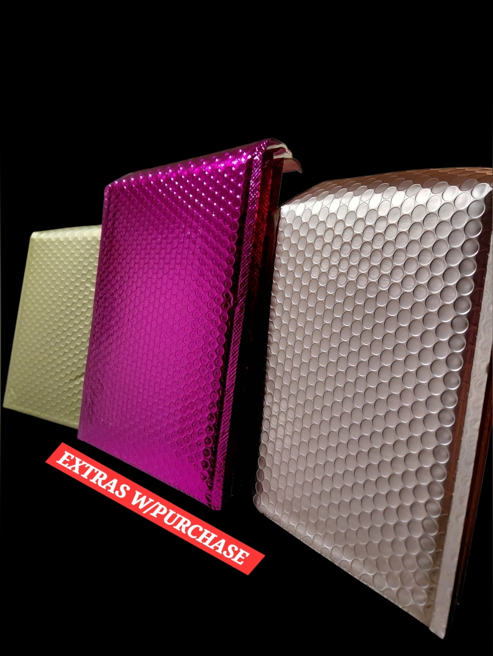 15ct. Bubble Mailers Mix - Shinny Pink 8.5x12/Gold 6.5x10/Rose Gold 6.5x10